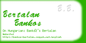bertalan bankos business card